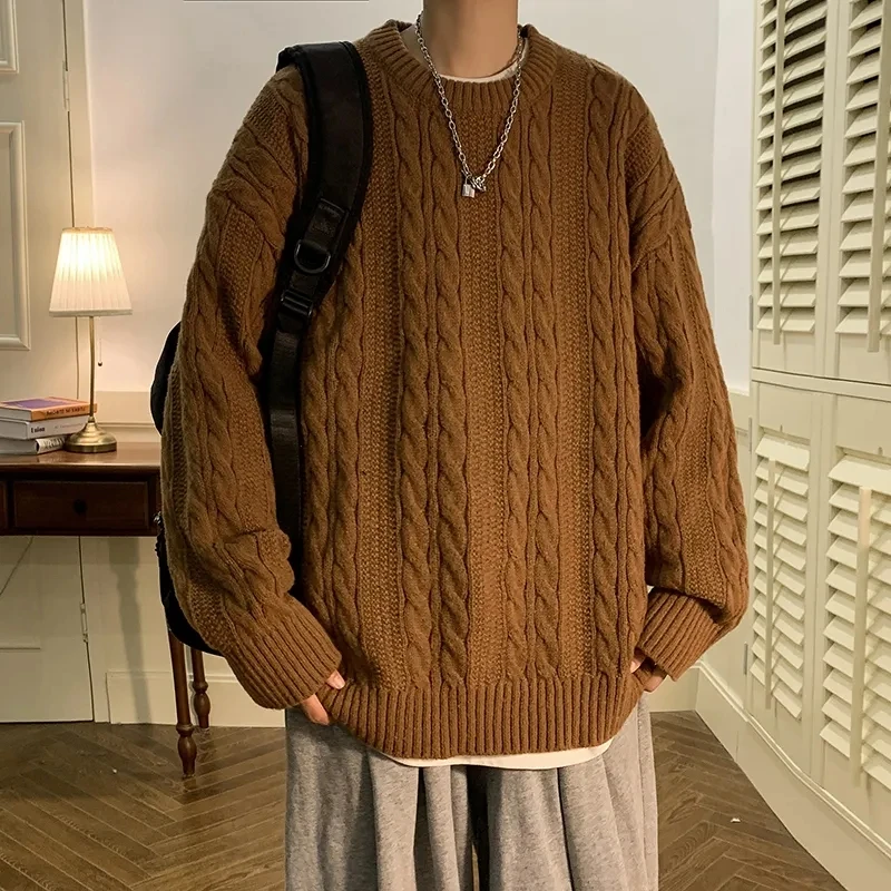Spring Autumn Winter Fashion Man Casual Men's Loose Tess Cool Boys Pullover Knitted Sweater Soft Stripes Tops Warm Twist Retro
Spring Autumn Winter Fashion Man Casual Men's Loose Tess Cool Boys Pullover Knitted Sweater Soft Stripes Tops Warm Twist Retro