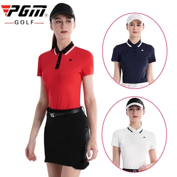 A Camiseta de Golfe Perfeita para Mulheres: Conforto e Estilo no Campo 12 2024 Pgm Golf Wear Women Casual Polo Shirt Summer Slim Sport Golf Apparel Ladies Short Sleeve Quick Dry Breathable Tops S-XL