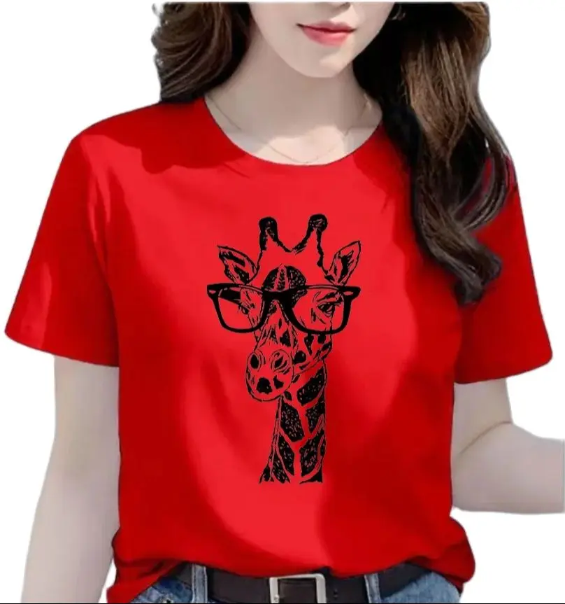Hot Sell Men's Women Giraffe Print Short Sleeve Tops T-shirt Fashionable Boy Streetwear Oversized Tee European and American
Hot Sell Men's Women Giraffe Print Short Sleeve Tops T-shirt Fashionable Boy Streetwear Oversized Tee European and American