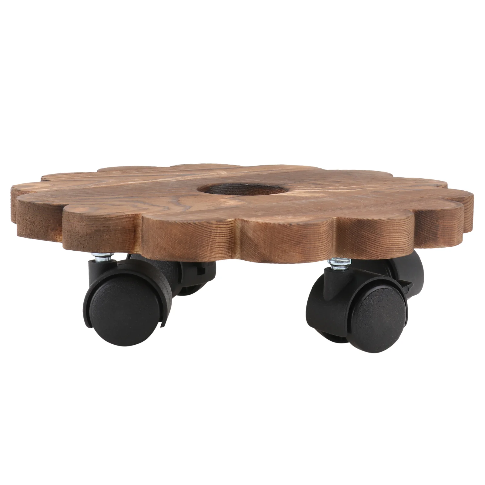 

Wooden Stand with Wheels Rolling Potted Dolly Round Flower Pot Rack on Rollers Dolly Holder for Flower Pot and Planter Light