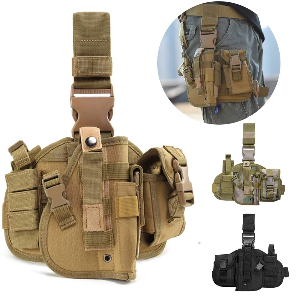 

Tactical Drop Leg Gun Holster Military Army Combat Molle Pistol Handgun Thigh Holster Platform for Glock 17 18 19 26 34 and More