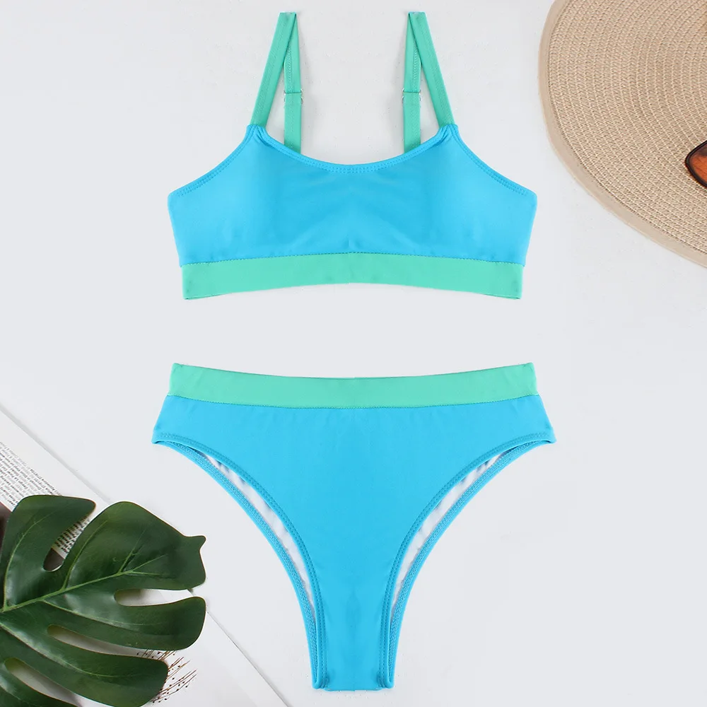 

Two-Pieces Women Bikini 2024 Push-Up Padded Bra High Waist Bikinis Set Swimsuit Sports Swimwear Bathing Suit Beachwear Biquini