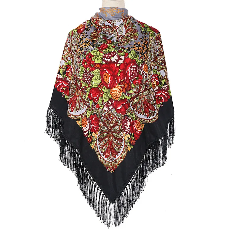 160*160cm Women Russian Scarf Luxury Floral Printed Square Shawl Babushka Bandana Handkerchief Ethnic Fringed Ukrainian Shawls
160*160cm Women Russian Scarf Luxury Floral Printed Square Shawl Babushka Bandana Handkerchief Ethnic Fringed Ukrainian Shawls