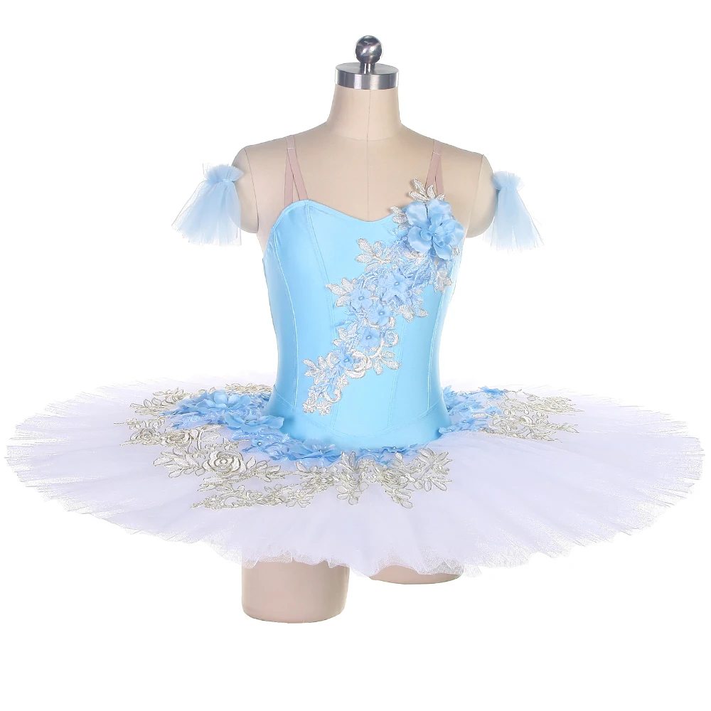 

TINY DANCE Professional Dance Costume Spandex Leotard Bodice with 7 Layers of Stiff Tulle Pleated Tutu Adult Ballet Tutus