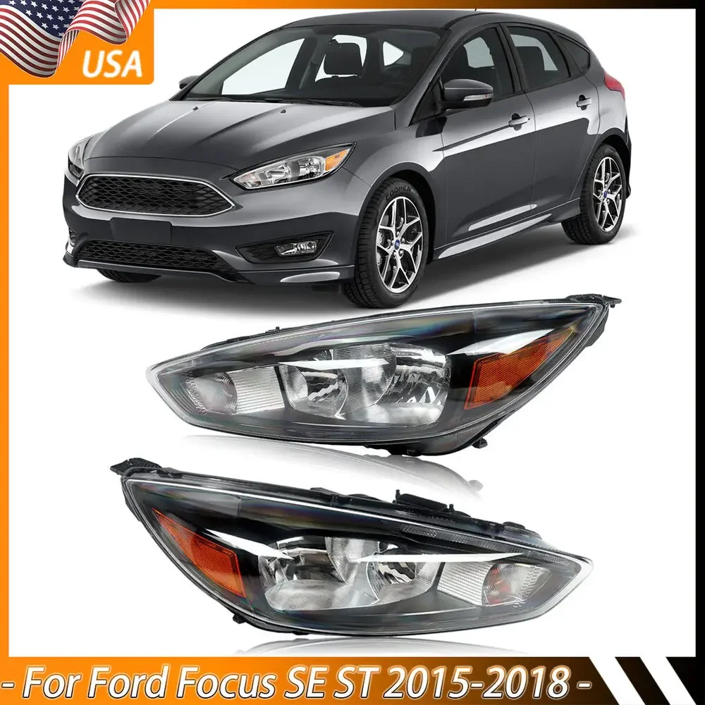 Подходит для Ford Focus 2015-2018 фары галогенные фары черные левые и правые с светодиодный DRL американская версия 
Подходит для Ford Focus 2015-2018 фары галогенные фары черные левые и правые с светодиодный DRL американская версия