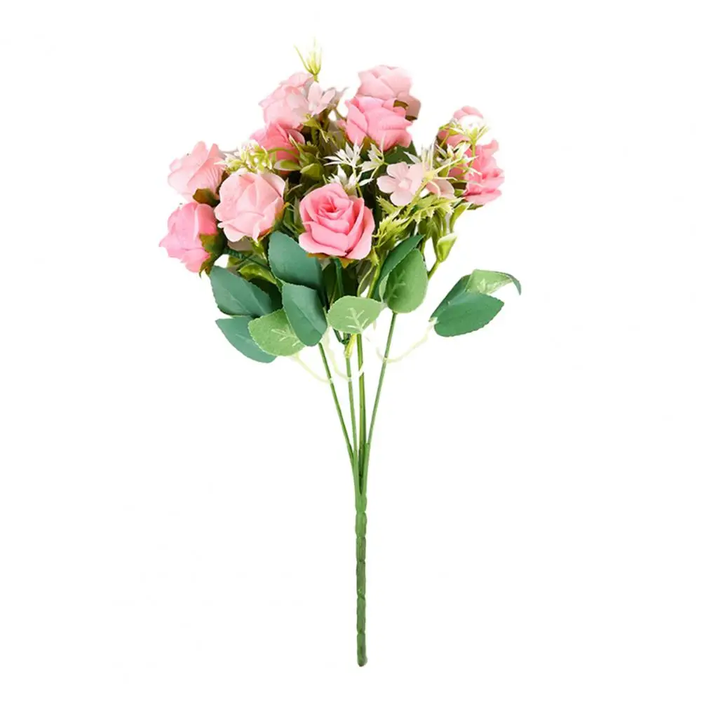 

Искусственные цветы из искусственного шелка, изысканные искусственные розы в Корейском стиле, букет для домашнего свадебного декора, имитация цветов, легкий уход