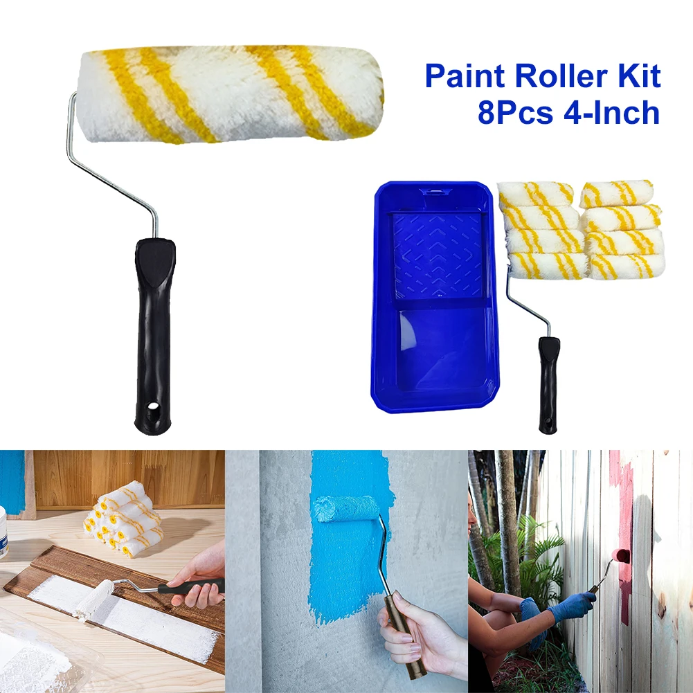 Paint Roller Kit 8Pcs 4-Inch High-Density Foam Roller with Tray Set Wall Painting for Staining Varnish Cabinet Door Home
Paint Roller Kit 8Pcs 4-Inch High-Density Foam Roller with Tray Set Wall Painting for Staining Varnish Cabinet Door Home