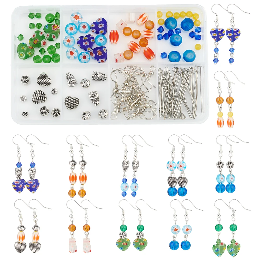 1 Box Mixed Alloy Glass Heart Round Beads Brass Pins Ear Hooks Jewelry Findings Kit for Women DIY Dangle Earrings Making Craft
1 Box Mixed Alloy Glass Heart Round Beads Brass Pins Ear Hooks Jewelry Findings Kit for Women DIY Dangle Earrings Making Craft