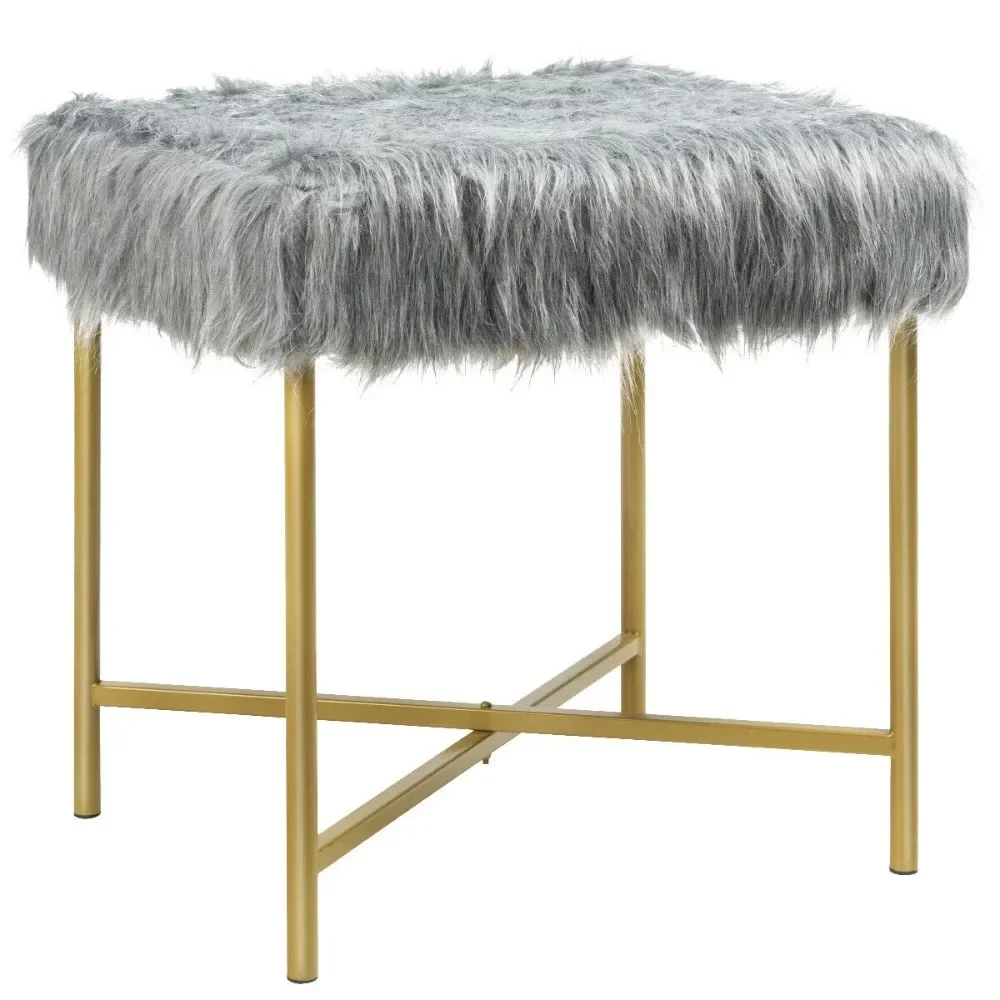 

Декоративная подставка для ног, оттоманка, табурет с золотыми металлическими ножками, серые обеденные стулья, оттоманка в спальне, стул, мебель для комнаты, для дома