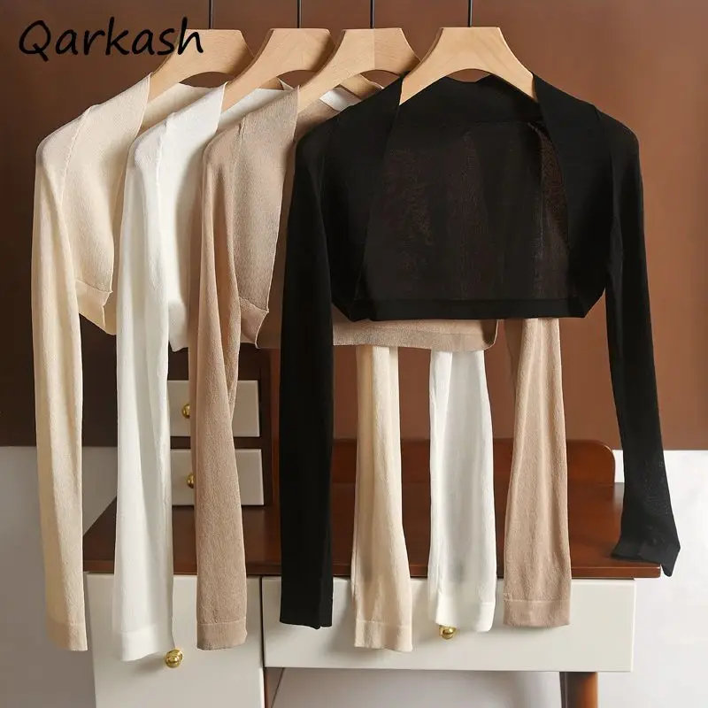 Shrugs Women Cardigan Sun-proof Skin-friendly Basic Smooth Lightweight Summer Streetwear Long Sleeve Breathable Korean Style Fit
Shrugs Women Cardigan Sun-proof Skin-friendly Basic Smooth Lightweight Summer Streetwear Long Sleeve Breathable Korean Style Fit