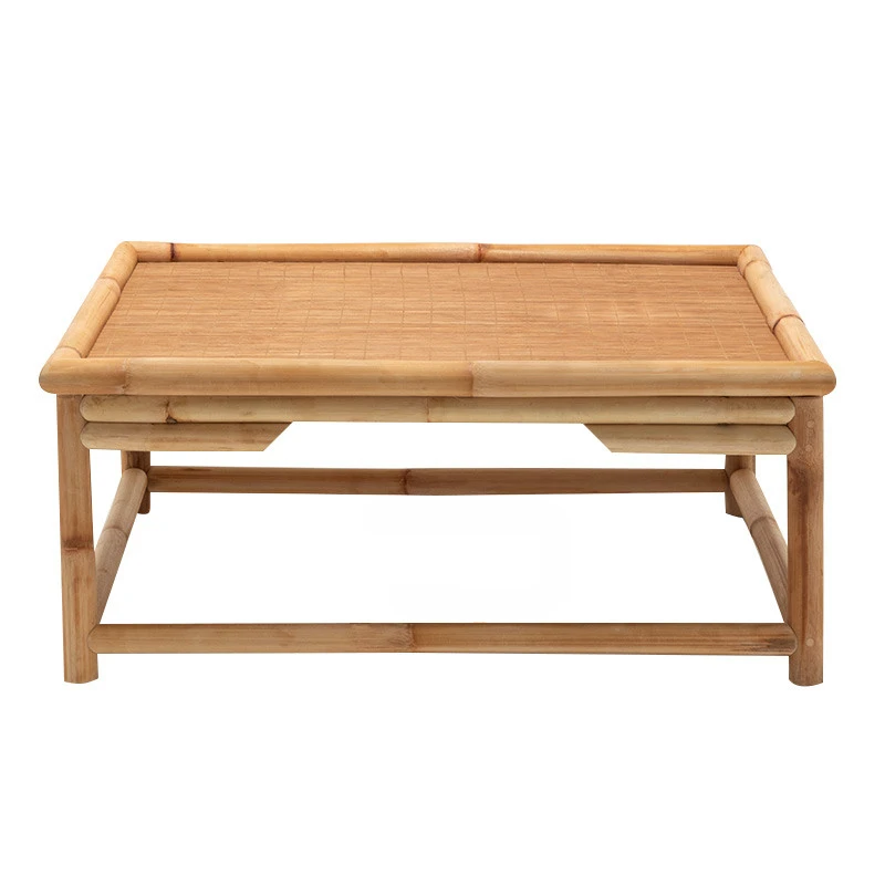 

Японский чайный столик, простой татами, маленький квадратный столик, Маленький журнальный столик, эркерный столик для балкона, низкие квадратные столы из бамбука и ротанга