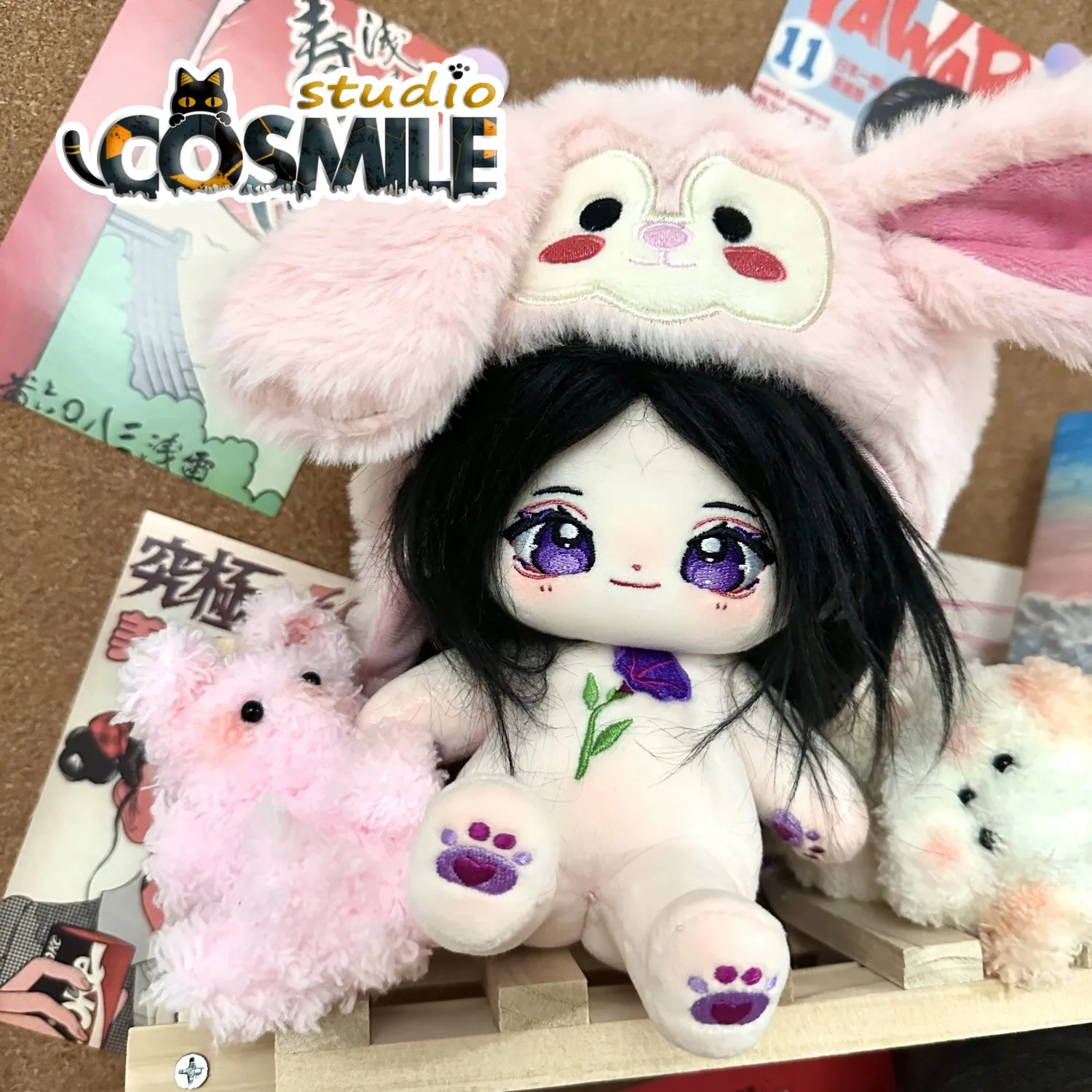 

Cosmile No attributes Kpop Idol Star Girl Black Hair Stuffed Plushie Toy 20cm Plush Doll Body Cute Gift XM