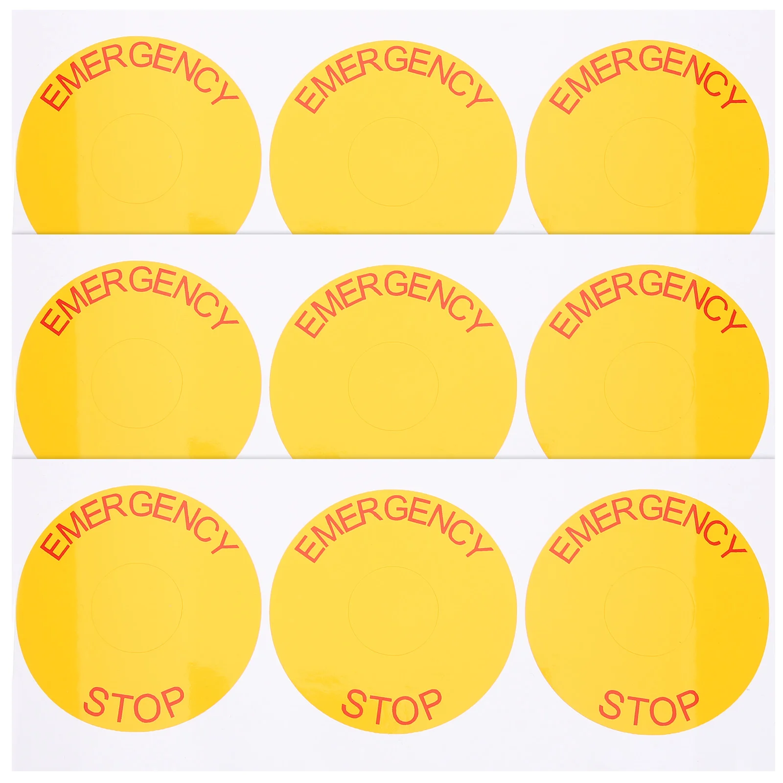 

10Pcs Emergency Stop Sign Stickers Industrial Machinery Emergency Stop Sign