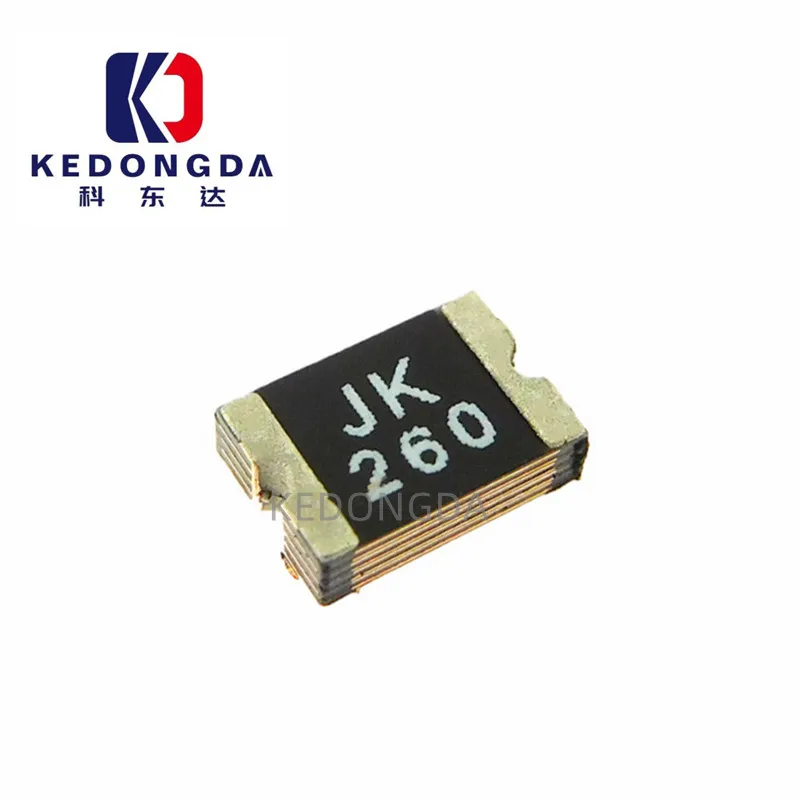 1812 Gold self-recovery fuse 2.6A 8V16V Surface mount self-recovery fuse silk screen JK260
1812 Gold self-recovery fuse 2.6A 8V16V Surface mount self-recovery fuse silk screen JK260