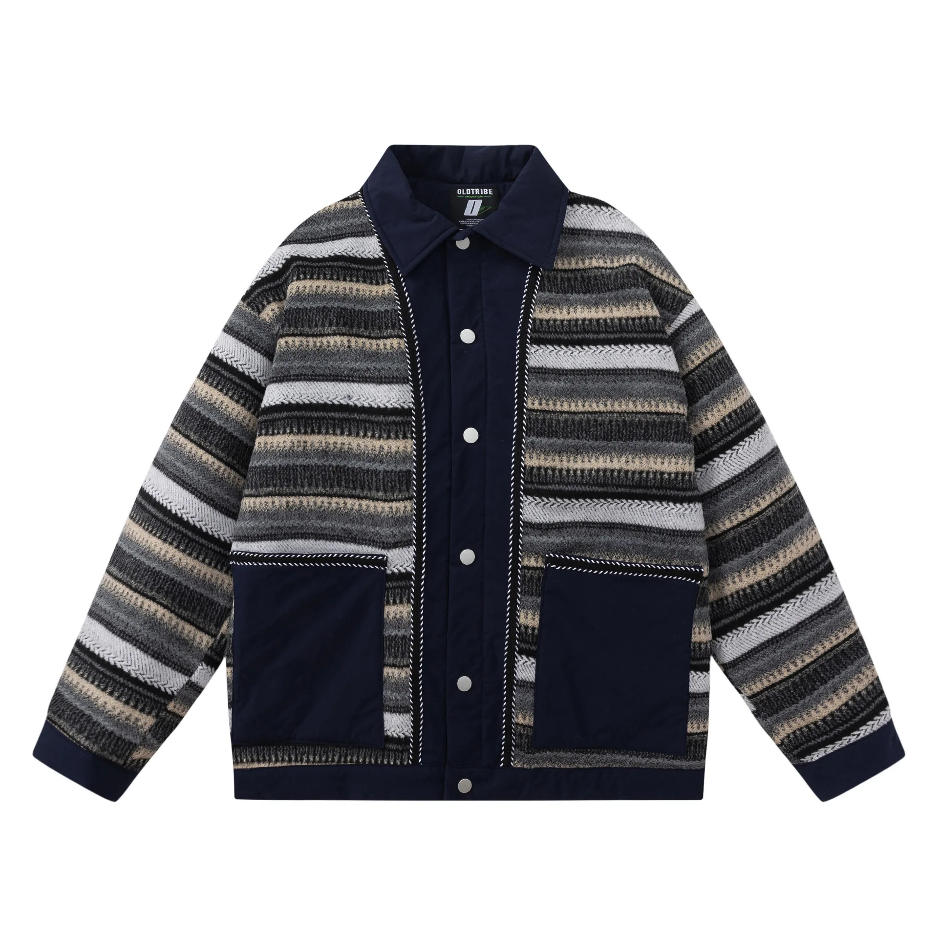 2023 Autumn and Winter Vintage Striped Contrast Color Cotton Jacket Men's Warm Loose Big Pocket Lapel Cotton Jacket
2023 Autumn and Winter Vintage Striped Contrast Color Cotton Jacket Men's Warm Loose Big Pocket Lapel Cotton Jacket
