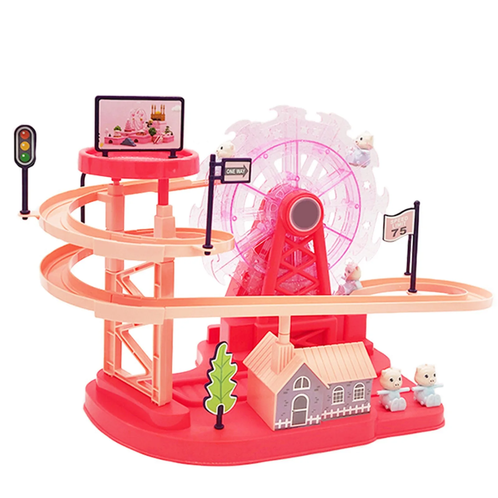 Ferris Wheel, Pig Climbing Ladder, Electric Music Track Toy, Puzzle Parent-Child Assembly Slide Boyfriend Gift Kawaii Room Decor
Ferris Wheel, Pig Climbing Ladder, Electric Music Track Toy, Puzzle Parent-Child Assembly Slide Boyfriend Gift Kawaii Room Decor