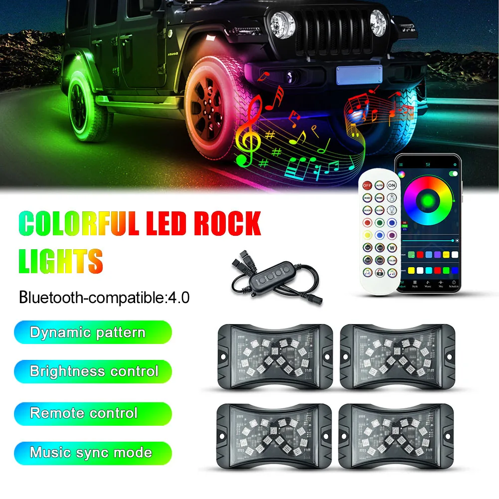 Car LED Rock Lights 4/6/8/10 In 1 LED Pod Music Control Mode APP Remote Control Neon Underglow Lighting for Off-Road SUV ATV
Car LED Rock Lights 4/6/8/10 In 1 LED Pod Music Control Mode APP Remote Control Neon Underglow Lighting for Off-Road SUV ATV