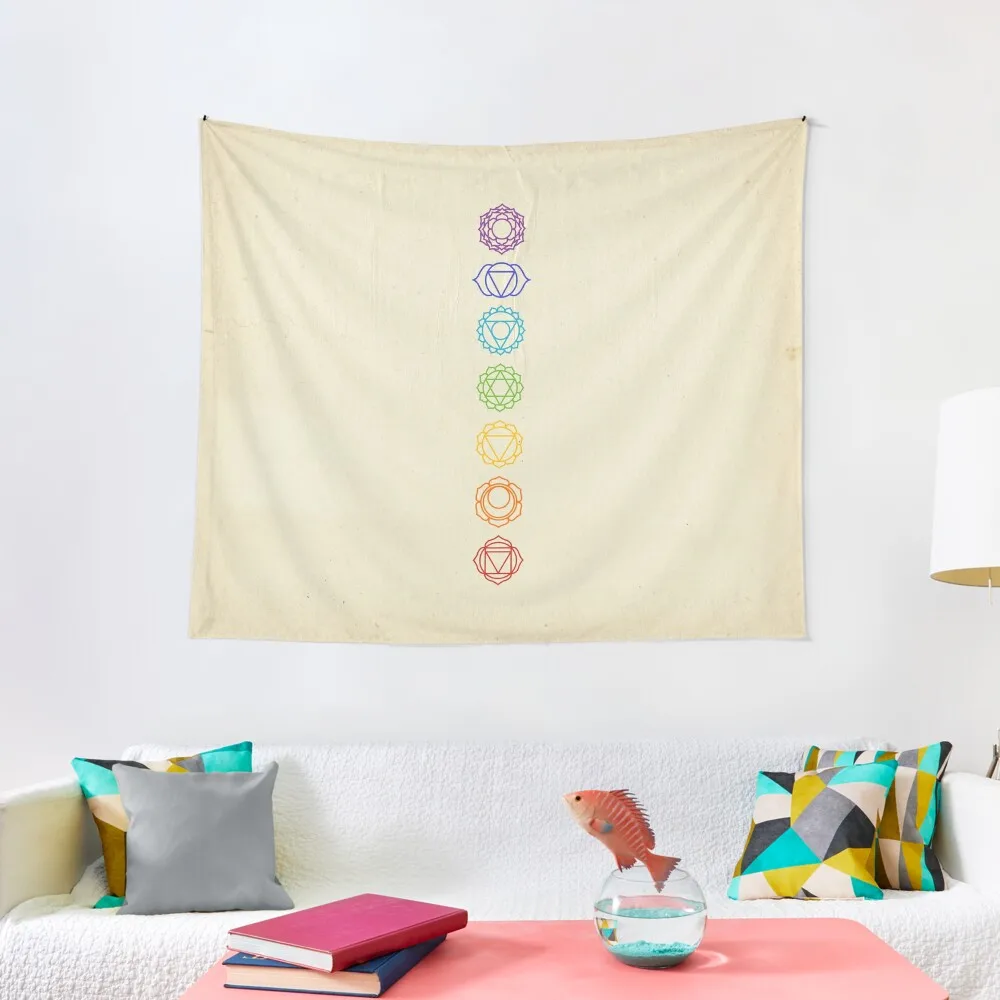 

Reiki 7 Chakras Symbols on Vintage Paper Tapestry Outdoor Decor Luxury Living Room Decoration Decorative Wall Mural Tapestry