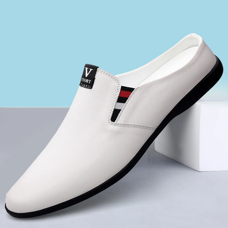 Genuine Leather Mens Muller Shoes New Half Slipper Men Loafers Italian Fashion Man Slippers Lazy Boat Shoes Men Slip on Shoes
Genuine Leather Mens Muller Shoes New Half Slipper Men Loafers Italian Fashion Man Slippers Lazy Boat Shoes Men Slip on Shoes