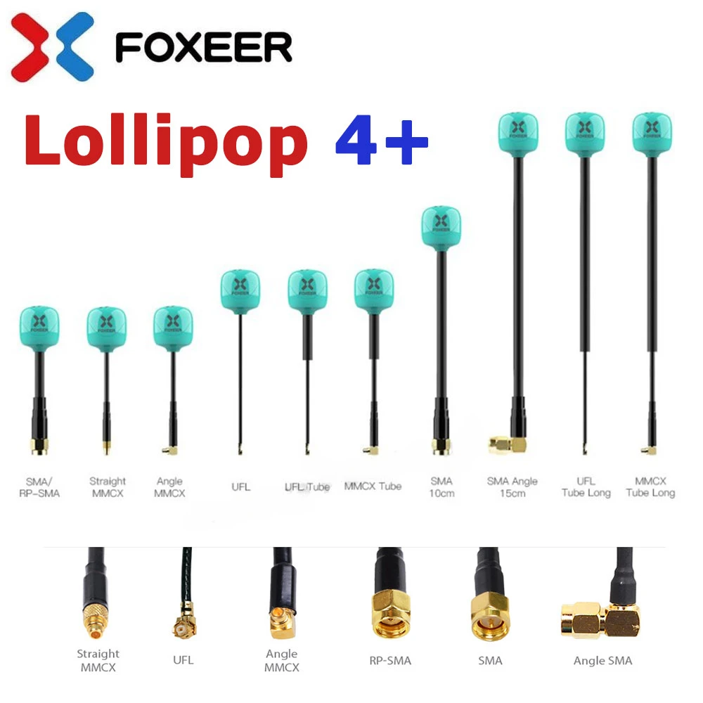 

Foxeer антенна Lollipop 4 Plus 4 + FPV антенна 5,8G 2.6Dbi RHCP SMA RPSMA UFL MMCX FPV Omni LDS Антенна для FPV дрона