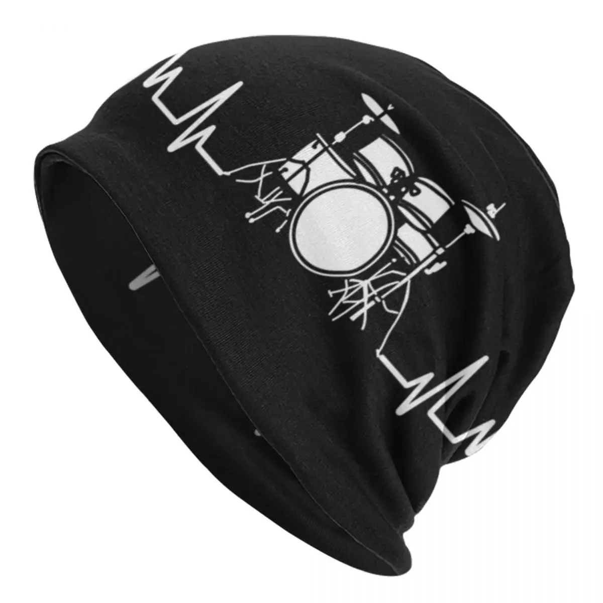 

Drums Heartbeat Beanie Hats Rock Music Skullies Beanies Hippie Warm Female Male Cap Winter Graphic Vintage Bonnet Hats Gift Idea