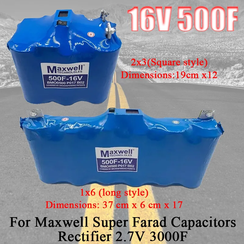 

16V 500F for Maxwell Super Farad Capacitor Automobile Rectifier 2.7V 3000F W/ Equalization Board Voltage Display Audio Capacitor