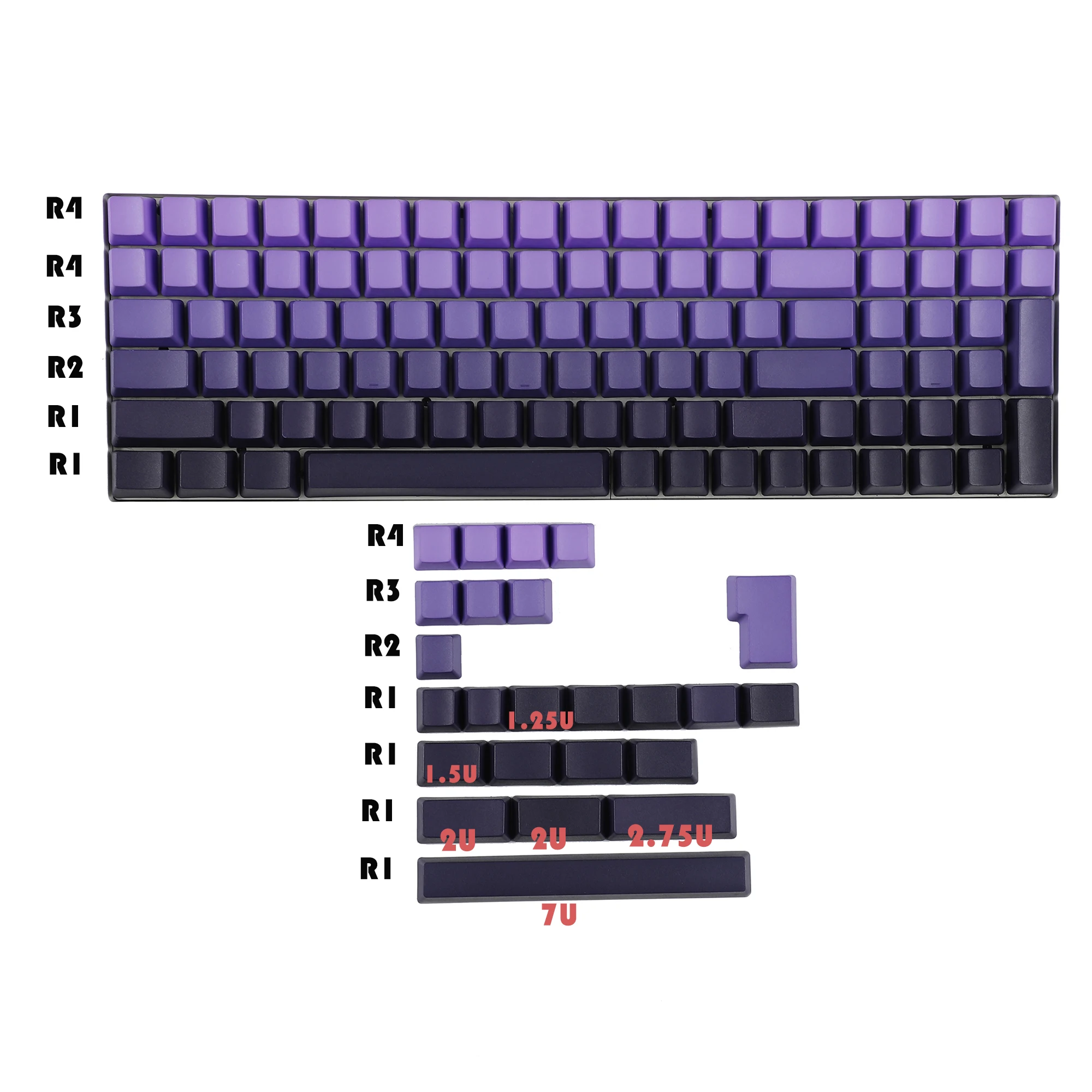OEM 124 Keys ANSI ISO Blank Thick PBT Purple Red Gradient Keycaps For 108 104 96 87 61 68 NJ80 GMMK 84 KBD75 KBD67 XD64
OEM 124 Keys ANSI ISO Blank Thick PBT Purple Red Gradient Keycaps For 108 104 96 87 61 68 NJ80 GMMK 84 KBD75 KBD67 XD64