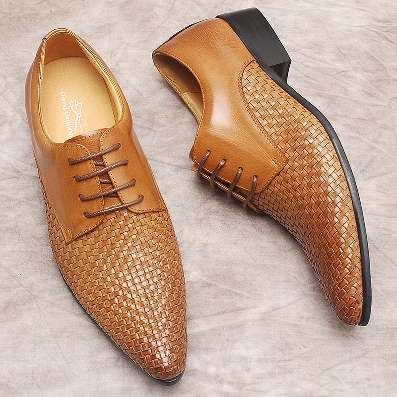 

Handmade oxford Men Casual Shoes Genuine Cow Leather Business Men Dress Shoes Black Brown Lace Up Wedding Braid Formal Shoe