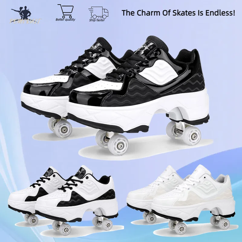 

Student Children's Roller Skates Adult Deformation 4 Wheel Detachable Skates Outdoor Sports And Leisure Shoes