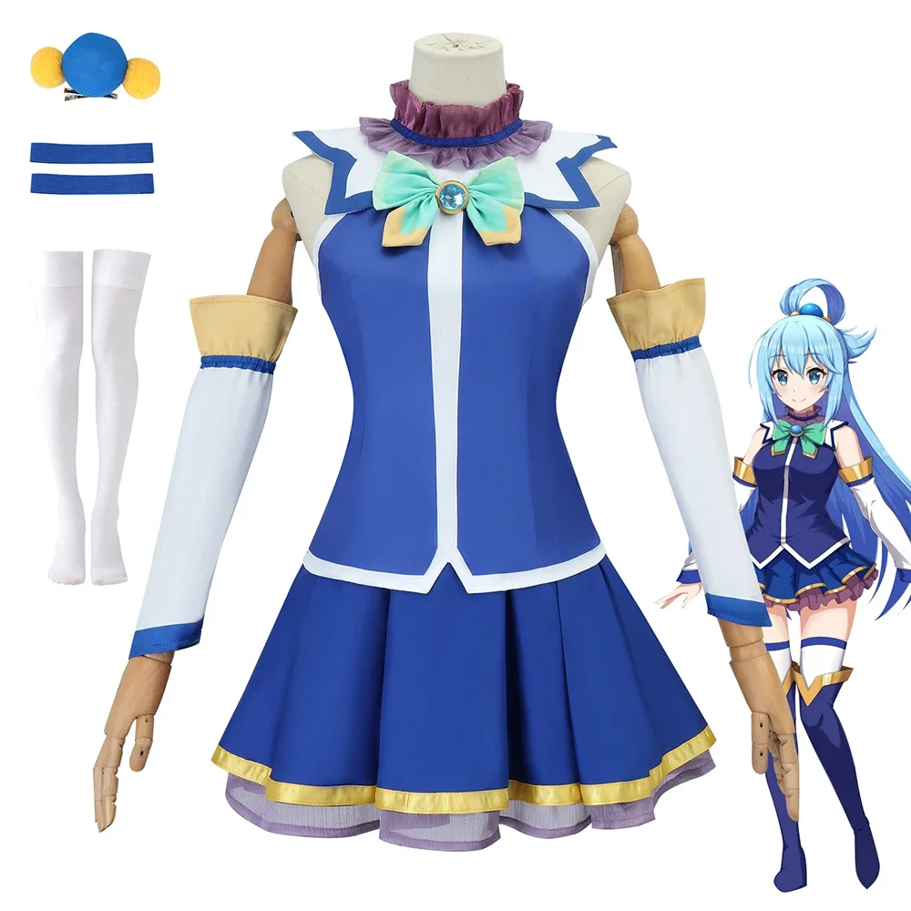 New Anime Kono Subarashii Sekai Ni Syukufuki Wo Aqua Cosplay Costume Women Top Skirt Set Lolita Uniform Halloween Party Clothes
New Anime Kono Subarashii Sekai Ni Syukufuki Wo Aqua Cosplay Costume Women Top Skirt Set Lolita Uniform Halloween Party Clothes