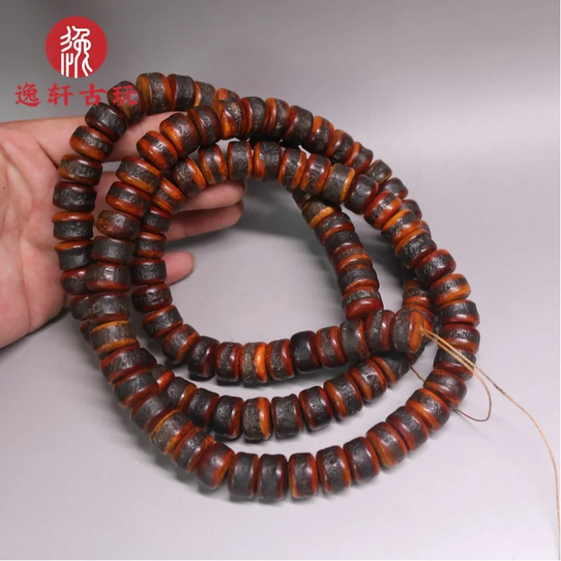 

Linggu Tibetan Style Yak Bone Skull Beads Imitation Gabala 108 Pieces Buddha Beaded Necklace