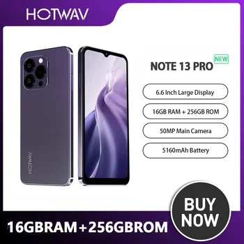 HOTWAV 노트 13 프로 스마트폰, 6.6 인치 HD, 90Hz, 16GB, 256GB, 50MP AI 카메라, 5160mAh, 18W 고속 충전 휴대폰 NFC