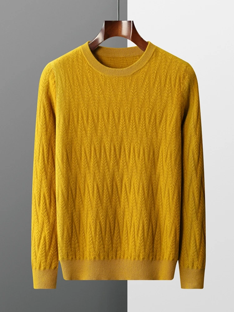 MVLYFLRT Autumn New Men Round Neck Twisted Flower Thickened Long-Sleeved Knitted Pullover Solid Color 100% Merino Wool Sweater
MVLYFLRT Autumn New Men Round Neck Twisted Flower Thickened Long-Sleeved Knitted Pullover Solid Color 100% Merino Wool Sweater