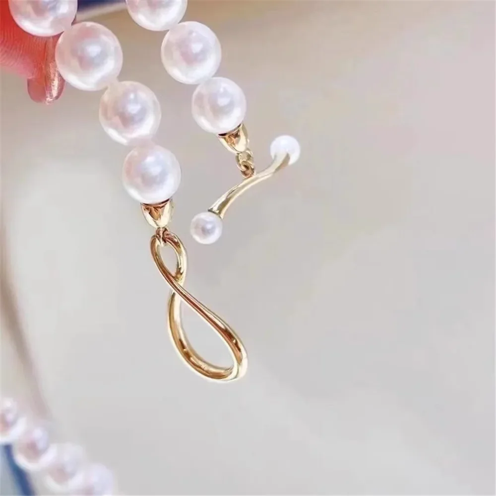 

DIY Pearl OT Clasps Accessories S925 Sterling Silver Single-breasted Natural Pearl Necklace Sweater Chain Fashion Buckle K016