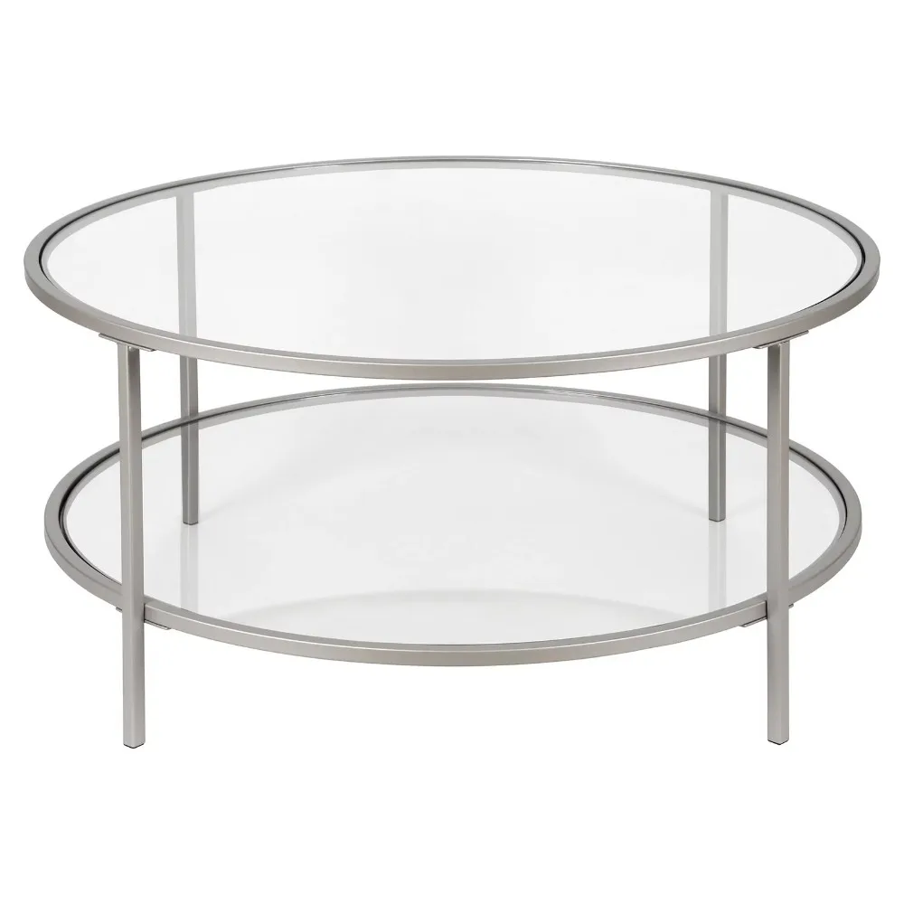 36" Wide Round Coffee Table With Glass Top Living Room Center Table Nickel Modern Coffee Tables Dining Mesas Low Hall Luxury
36" Wide Round Coffee Table With Glass Top Living Room Center Table Nickel Modern Coffee Tables Dining Mesas Low Hall Luxury