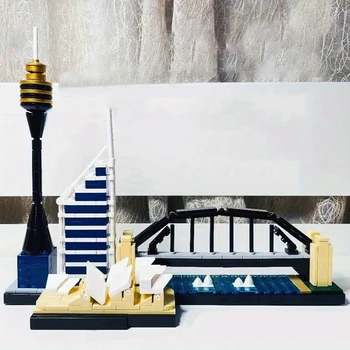 22887 도시 시드니 스카이라인 유명 건축물 빌딩 랜드마크, 361 개 모델 빌딩 블록 조립 장난감 선물, 인기 판매 상품 이미지