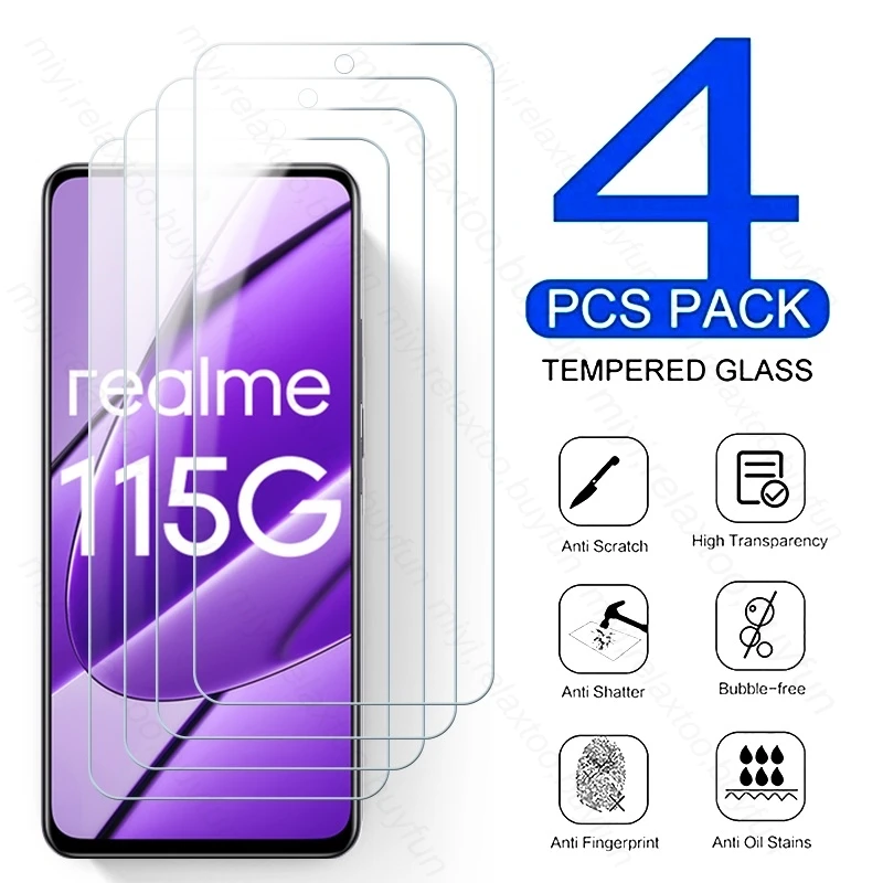 

4PCS Tempered Glass Screen Protector Cover For Realme 11 5G 4G Protective Film On Realme11 Realmi Realmy 11 5G NFC RMX3780 6.72"