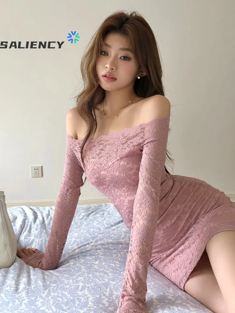 Sexy Lace See Mini Dress Elegant Lady One-shoulder Long Sleeve Slim Dresses Fashion Female High Street Vestidos
Sexy Lace See Mini Dress Elegant Lady One-shoulder Long Sleeve Slim Dresses Fashion Female High Street Vestidos