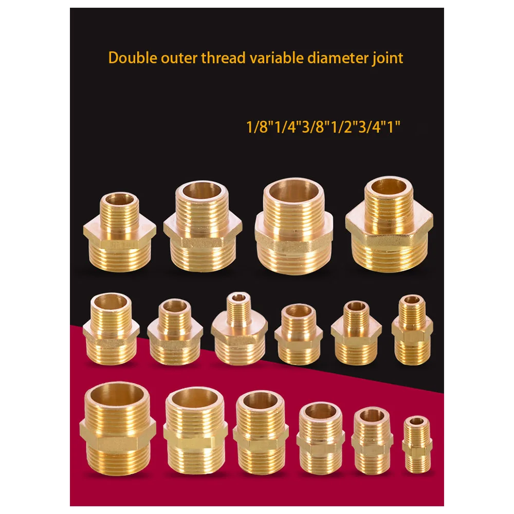 

Brass Pipe Hex Nipple Fitting 1/8" 1/4" 3/8" 1/2" 3/4" 1" BSP Male Thread Quick Adapter Coupler Connector for Water Oil Gas