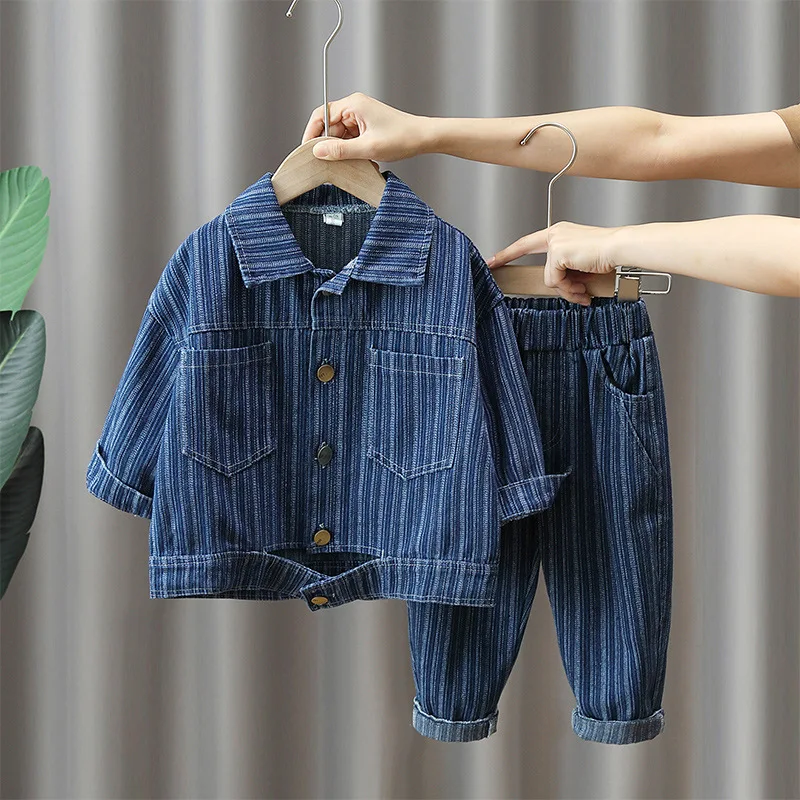 Boys Clothes Sets Spring Autumn Children Fashion Denim Jackets Pants 2pcs Traacksuits For Baby 1 To 8 Years Kids Suit Outfits 
Boys Clothes Sets Spring Autumn Children Fashion Denim Jackets Pants 2pcs Traacksuits For Baby 1 To 8 Years Kids Suit Outfits