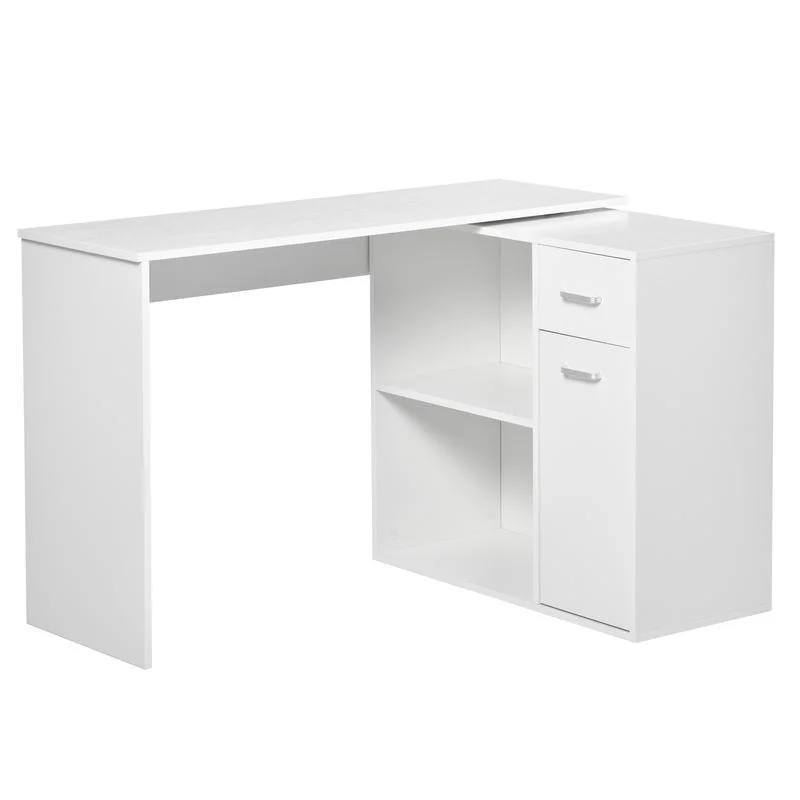 Shaped Computer Desk, 180° Rotating Corner Desk with Storage Shelves, Drawer and Cabinet, Study Workstation for Home Office
Shaped Computer Desk, 180° Rotating Corner Desk with Storage Shelves, Drawer and Cabinet, Study Workstation for Home Office