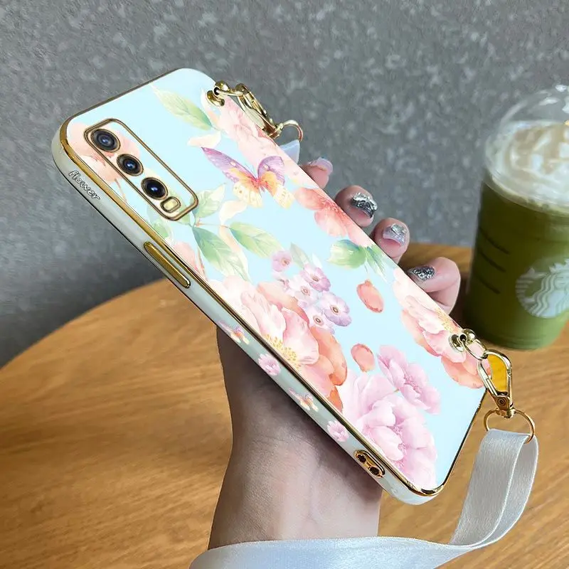Flowers and Butterflies Lanyard Plating Phone Case For VIVO Y22 Y35 Y30 Y20 Y20i Y20S Y33T Y76 Y12S Y15 Y21 V23 V23E V21 Cover
Flowers and Butterflies Lanyard Plating Phone Case For VIVO Y22 Y35 Y30 Y20 Y20i Y20S Y33T Y76 Y12S Y15 Y21 V23 V23E V21 Cover