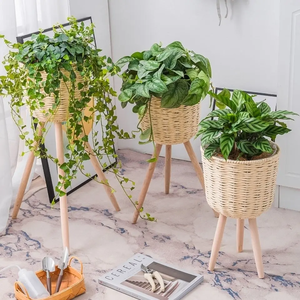 Nordic Floor Wood Legs Vase Flower Vases Tabletop Green Plant Pot Bonsai Stand Holder Office Home Decor Living Room Decoration
Nordic Floor Wood Legs Vase Flower Vases Tabletop Green Plant Pot Bonsai Stand Holder Office Home Decor Living Room Decoration