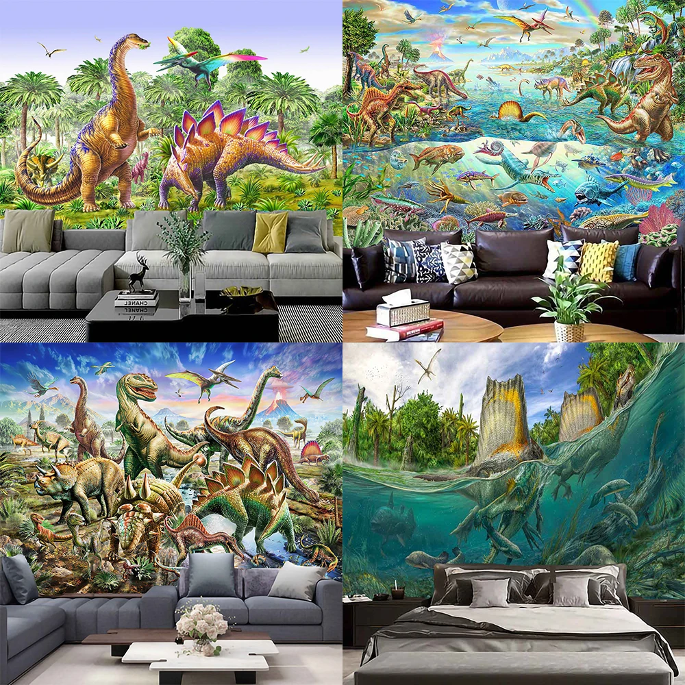 

Dinosaur Print Home Decor Tapestry Wall Hanging Animal Art Aesthetic Living Room Bedroom Original Animal Decor Sheet Tapestry