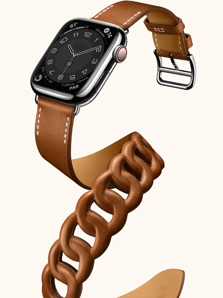 Gourmette Double Tour For Apple Watch band 40mm 41mm 38mm 44mm 45mm 42mm Genuine Leather bracelet iWatch serie 7 6 5 3 se strap
Gourmette Double Tour For Apple Watch band 40mm 41mm 38mm 44mm 45mm 42mm Genuine Leather bracelet iWatch serie 7 6 5 3 se strap