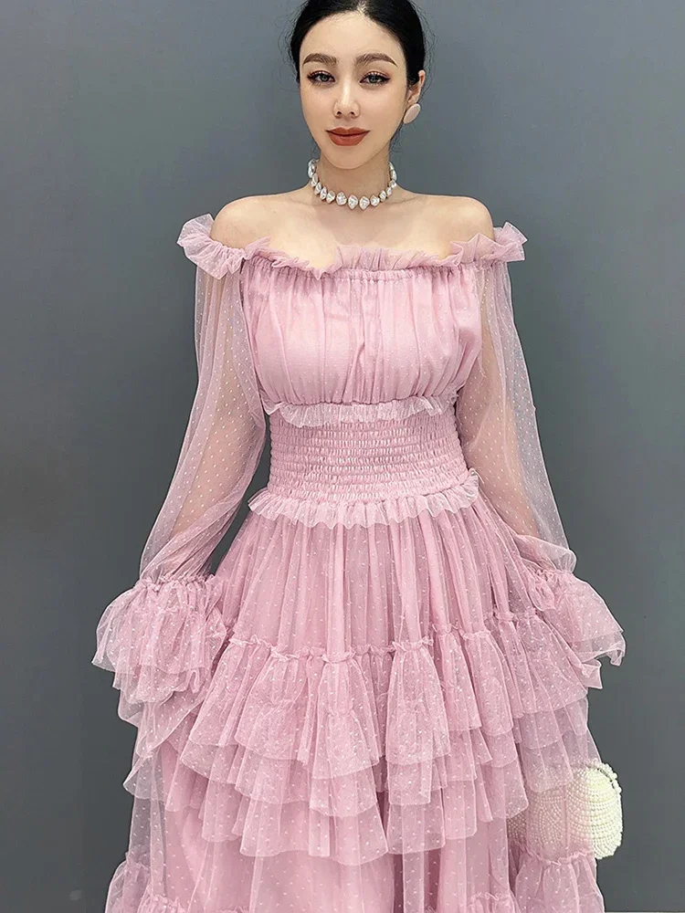 Женское Сетчатое платье с рукавами-бутонами, элегантное платье принцессы с одной линией горловины и цветочным узором, новинка весны-лета 2024
Женское Сетчатое платье с рукавами-бутонами, элегантное платье принцессы с одной линией горловины и цветочным узором, новинка весны-лета 2024