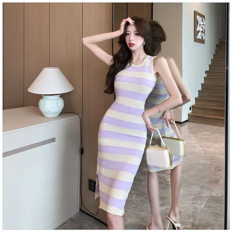 Summer Women Chic Female Ladies Striped Sleeveless Vestido Ins French Fashion A Line Elegant Sweet Casual Party Clothing Dress
Summer Women Chic Female Ladies Striped Sleeveless Vestido Ins French Fashion A Line Elegant Sweet Casual Party Clothing Dress