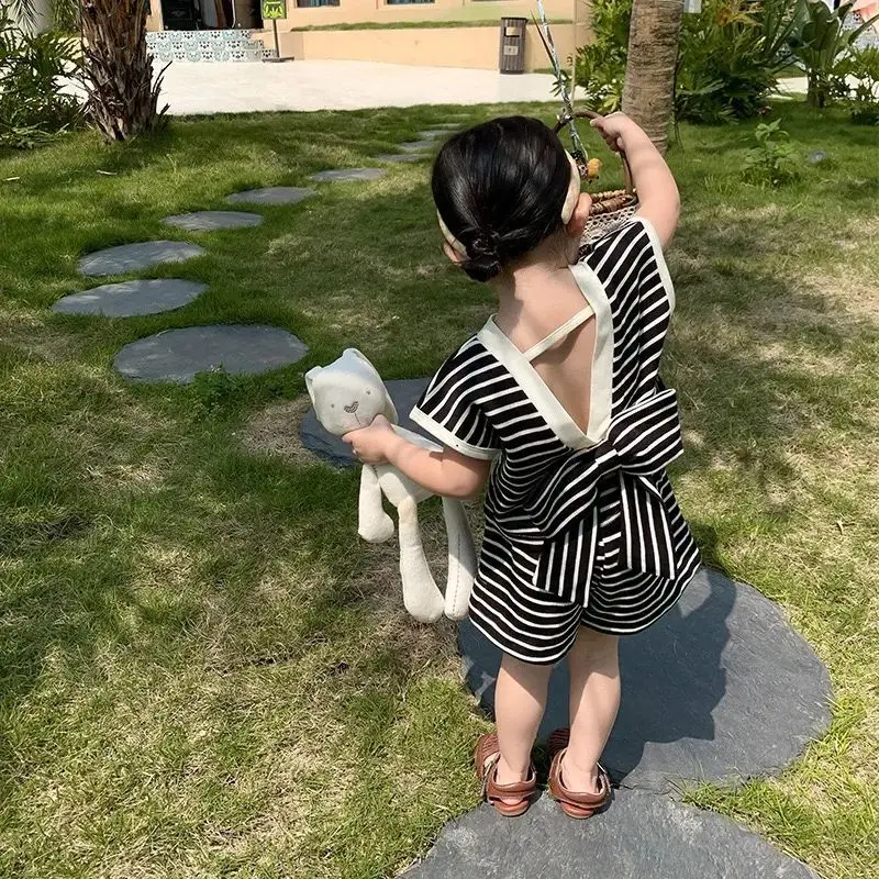 Baby Girl Clothes Sweet Striped Patchwork Color-block Bodysuit Bow Romper 1Pc 0-5Y Summer Short-Sleeve Outfits Casual Clothing
Baby Girl Clothes Sweet Striped Patchwork Color-block Bodysuit Bow Romper 1Pc 0-5Y Summer Short-Sleeve Outfits Casual Clothing