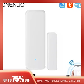 ONENUO 투야 와이파이 창 문짝 센서, 문짝 열림, 닫힘, 자기 감지기, 홈 보안 보호, 스마트 라이프 문짝, 알렉사 구글 상품 이미지