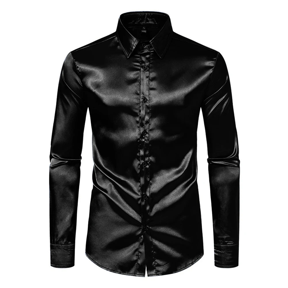 Men's Casual Satin Silk Shirts Single Breasted Button Lapel Collar Dress Shirt Slim Fit Fashion Party Long Sleeve Tops Clothing
Men's Casual Satin Silk Shirts Single Breasted Button Lapel Collar Dress Shirt Slim Fit Fashion Party Long Sleeve Tops Clothing